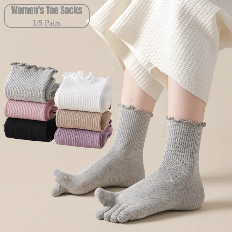 Toe Sock Split - 1/5 Çift Kadın Beş Parmaklı Çorap,