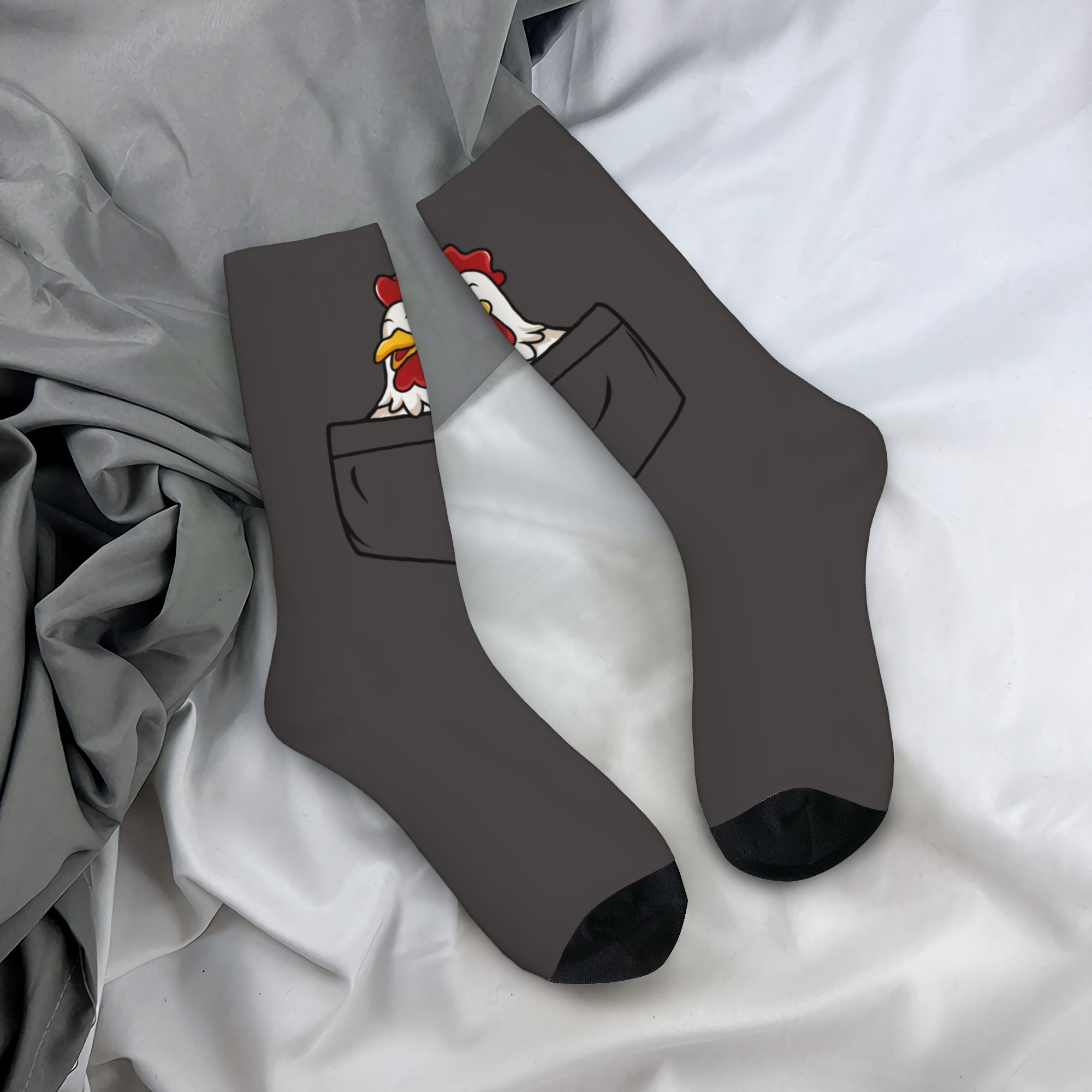 Dress Sock Men - Özel Tasarımlı Hayvan Figürlü Horoz Desenli
